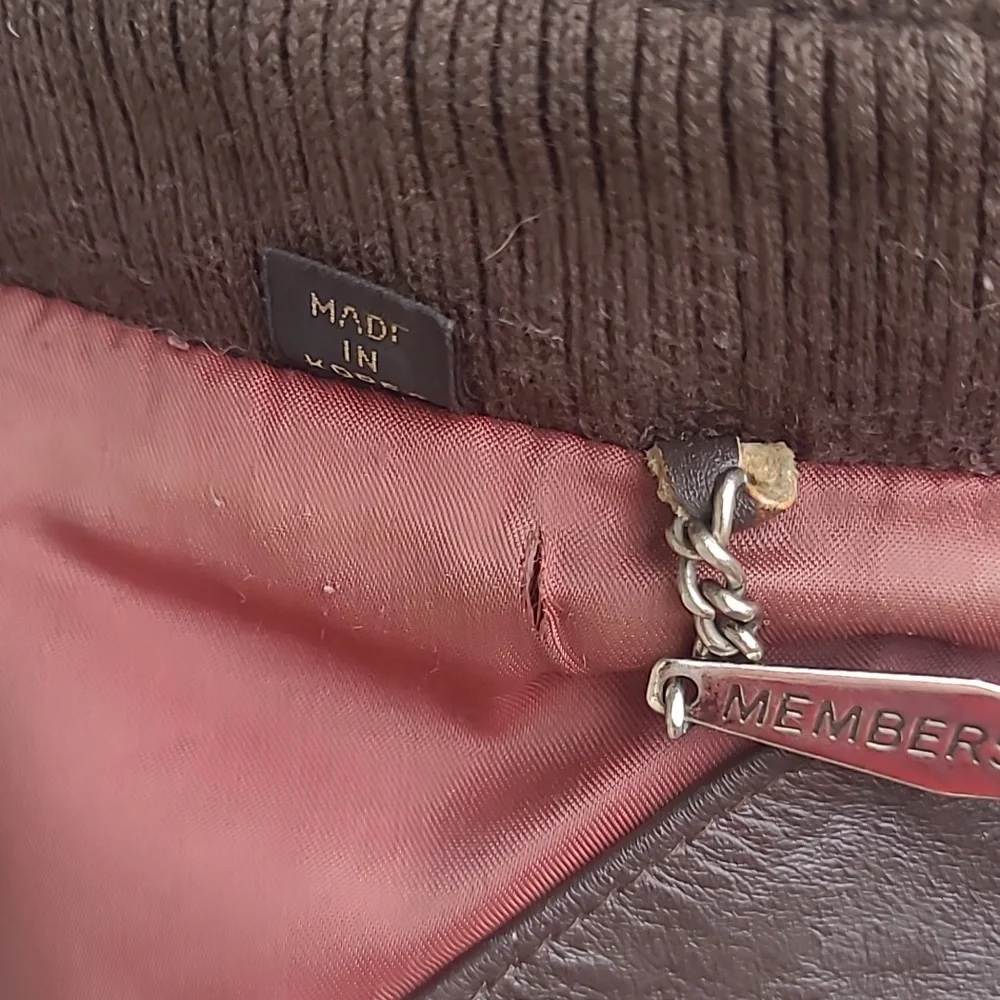 MEMBERS ONLY Dark Brown Leather Moto Racer Mens 46 XL Full Zip Jacket‎ VTG RARE - Picture 9 of 11